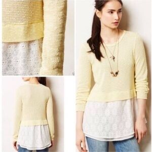Anthropologie/ Clu + Willoughby Yellow Knit Top